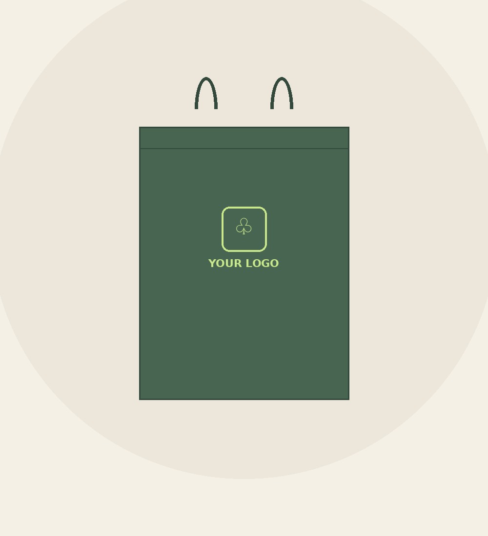 Custom Shape Bags with logo, front view
