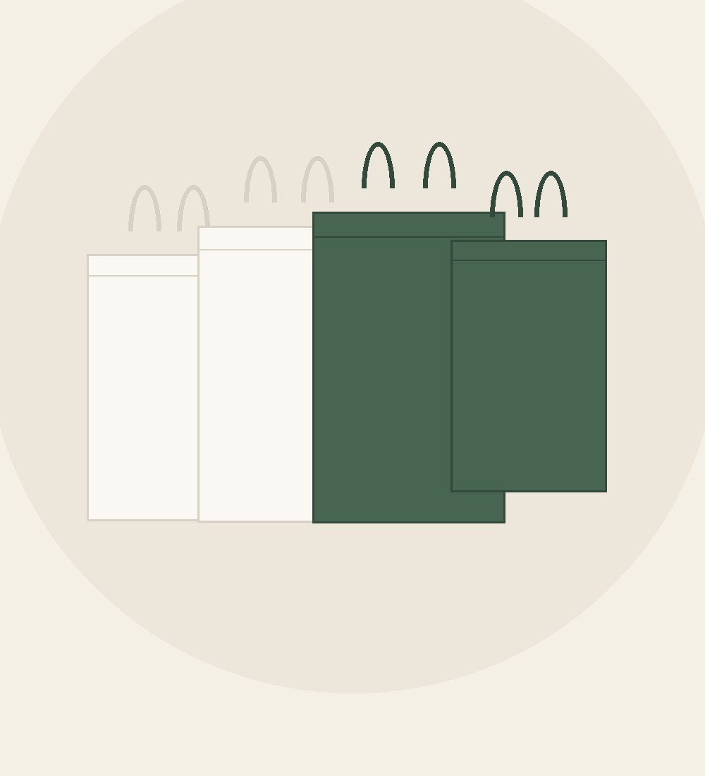 Stack of custom shape bags