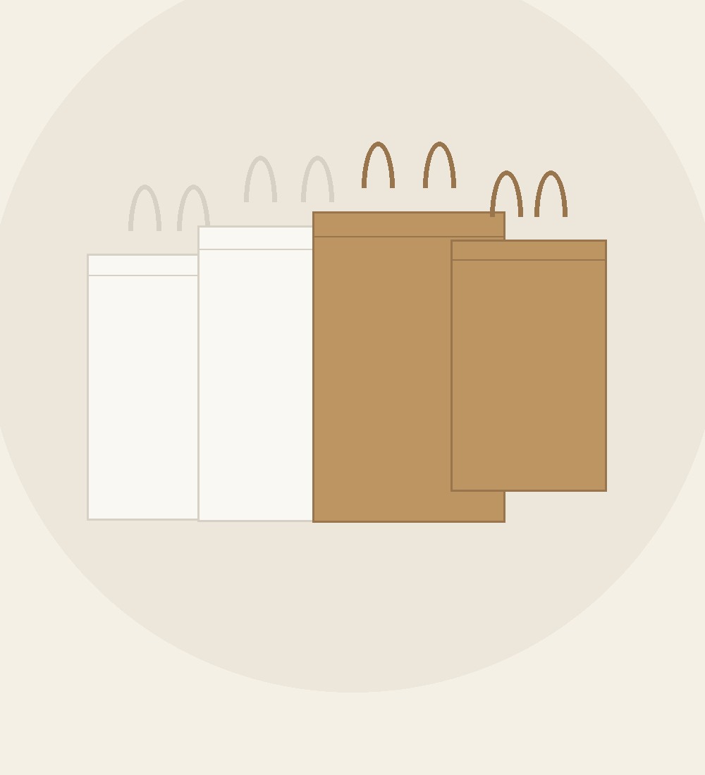 Stack of flat paper bags