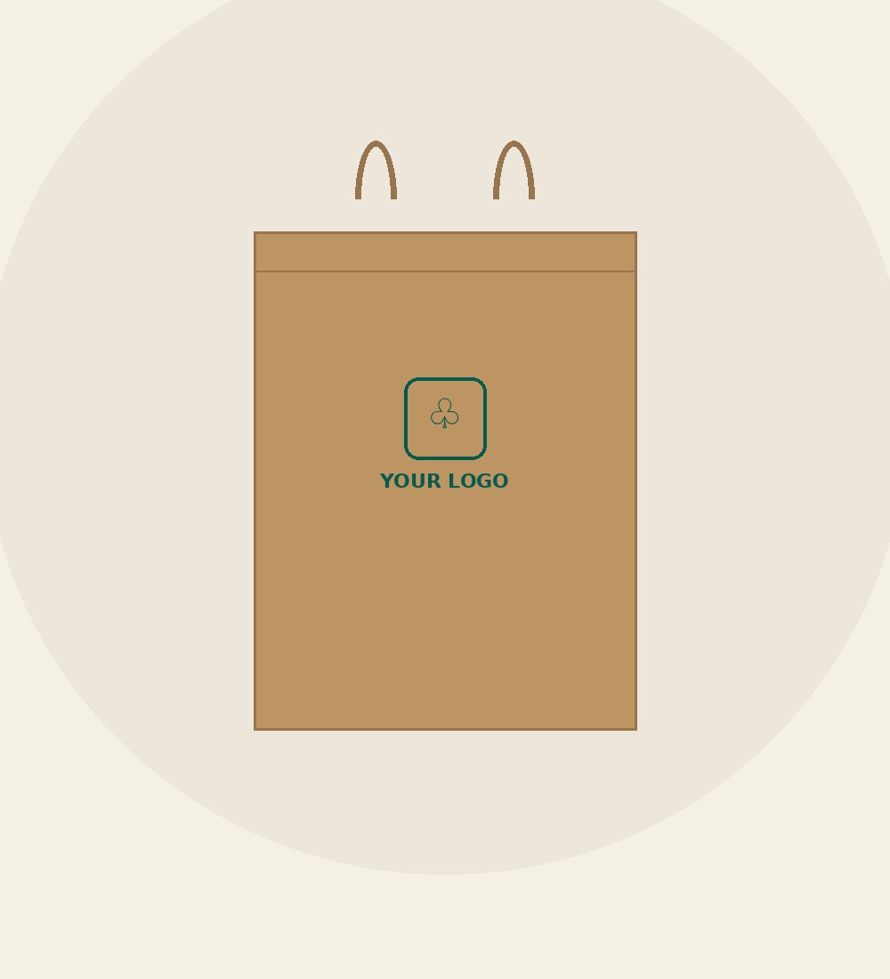 Kraft paper bag with logo, front view