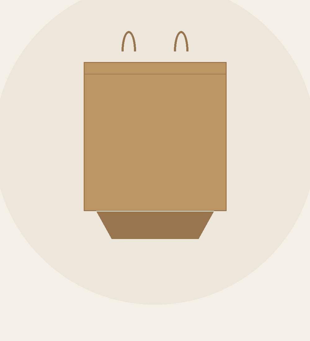 Kraft paper bag gusset base detail